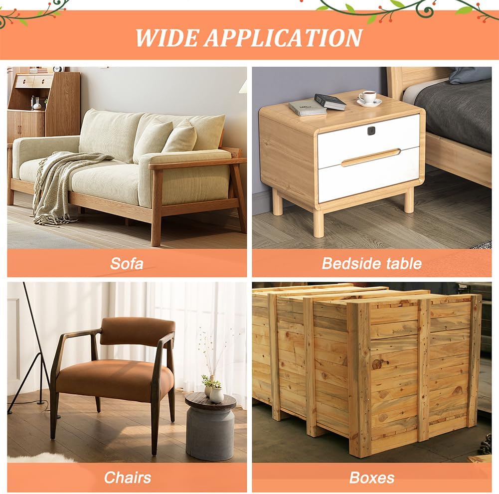 AHANDMAKER 8Pcs Box Legs Feet 2 Colors Retro Design Decorative Wood Case Legs Jewelry Chest Storage Corner for Furniture, Corner Guards, Home Decor (Antique Bronze & Golden)
