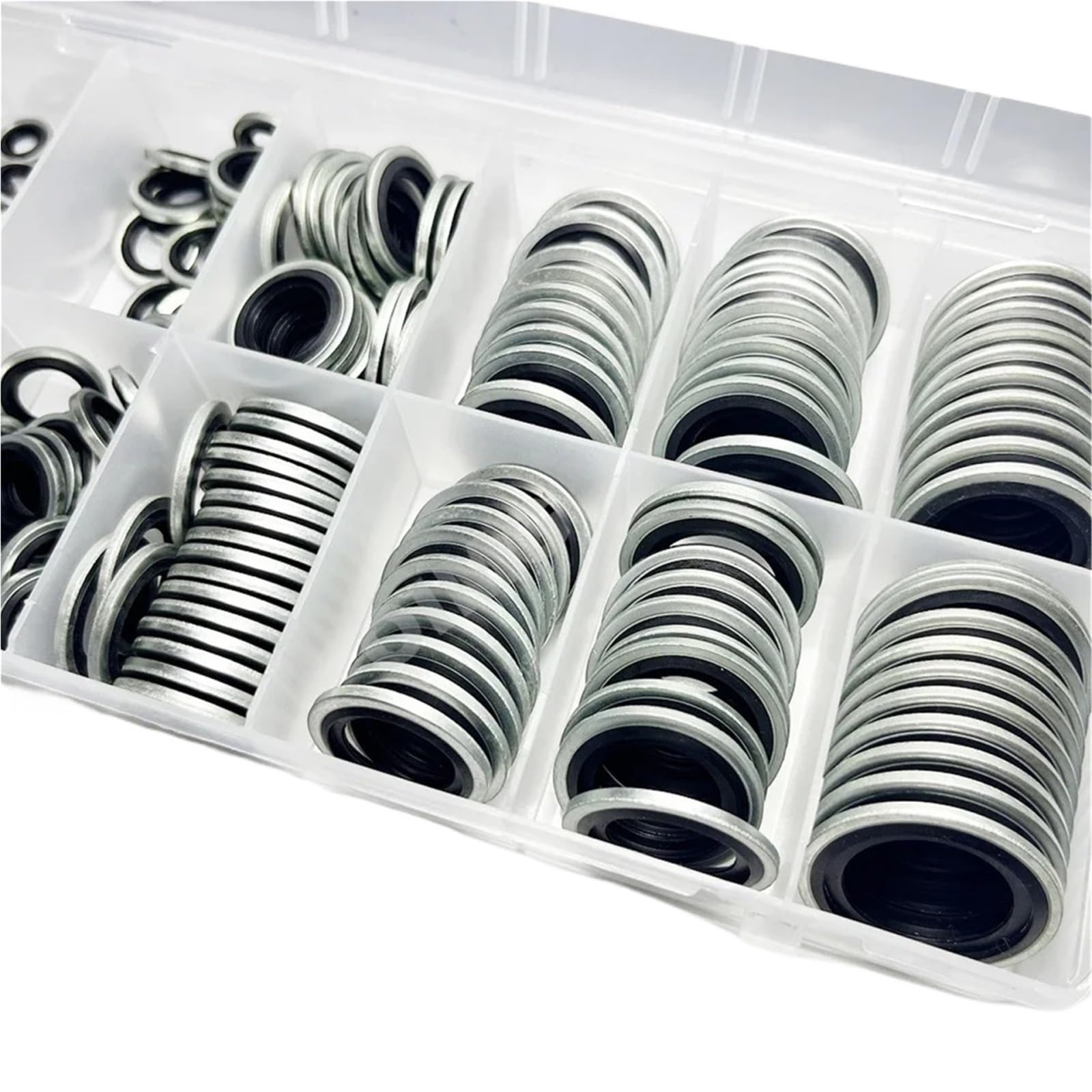 Assortiment de joints d'étanchéité en acier zingué auto-centré pour bouchon de vidange d'huile automobile (695 pièces)