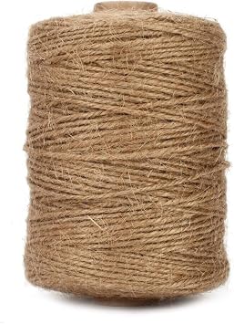 tenn well 1.82mm Jute Twine String, 500 Feet 152M Natural Jute Garden String for Gift Wrapping, Floristry, Gardening and DIY Crafts Decoration Brown