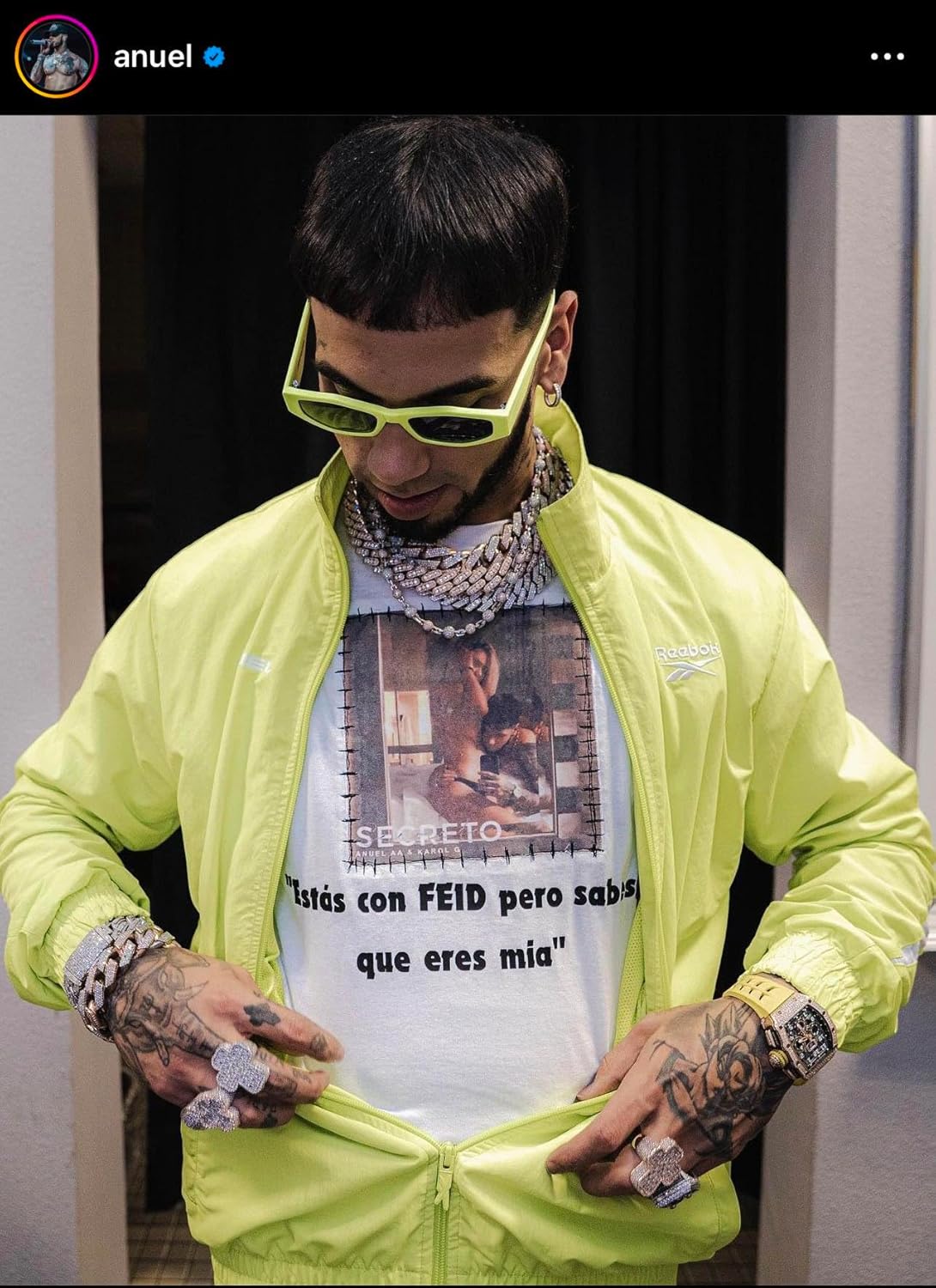 Miniatura 2 de Reggaeton Star Estas Con Feid Pero Sabes Que Eres Mia Camiseta Como Visto En A N U E L 10 Colores Real Hasta La Muerte