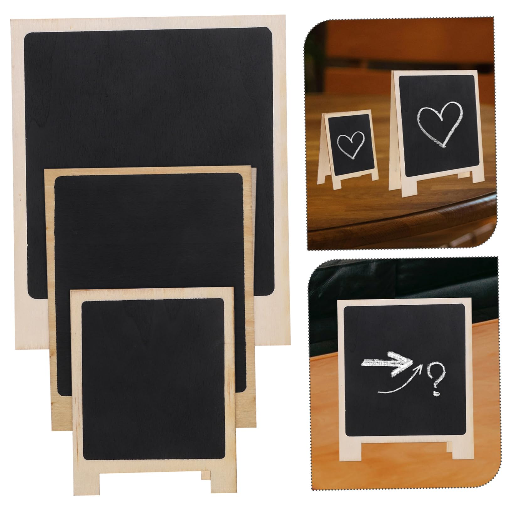 15stücke Teiliges Mini-kreidetafel Mit Holzrahmen Multifunktionale Tischtafel Für Hochzeiten Partys Und Restaurants Und Platzsparend Für Beschriftungen