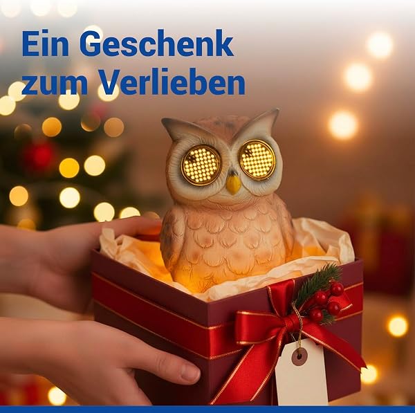 Maximex Solar Gartenfigur Eule Mod. Blinky Eyes mit LED Augen, wetterfeste Tier Gartenfigur als Solardeko für Garten und Terrasse, mit Dämmerrungssensor, 9,8 x 13 x 9,3 cm, Polyresin - 5