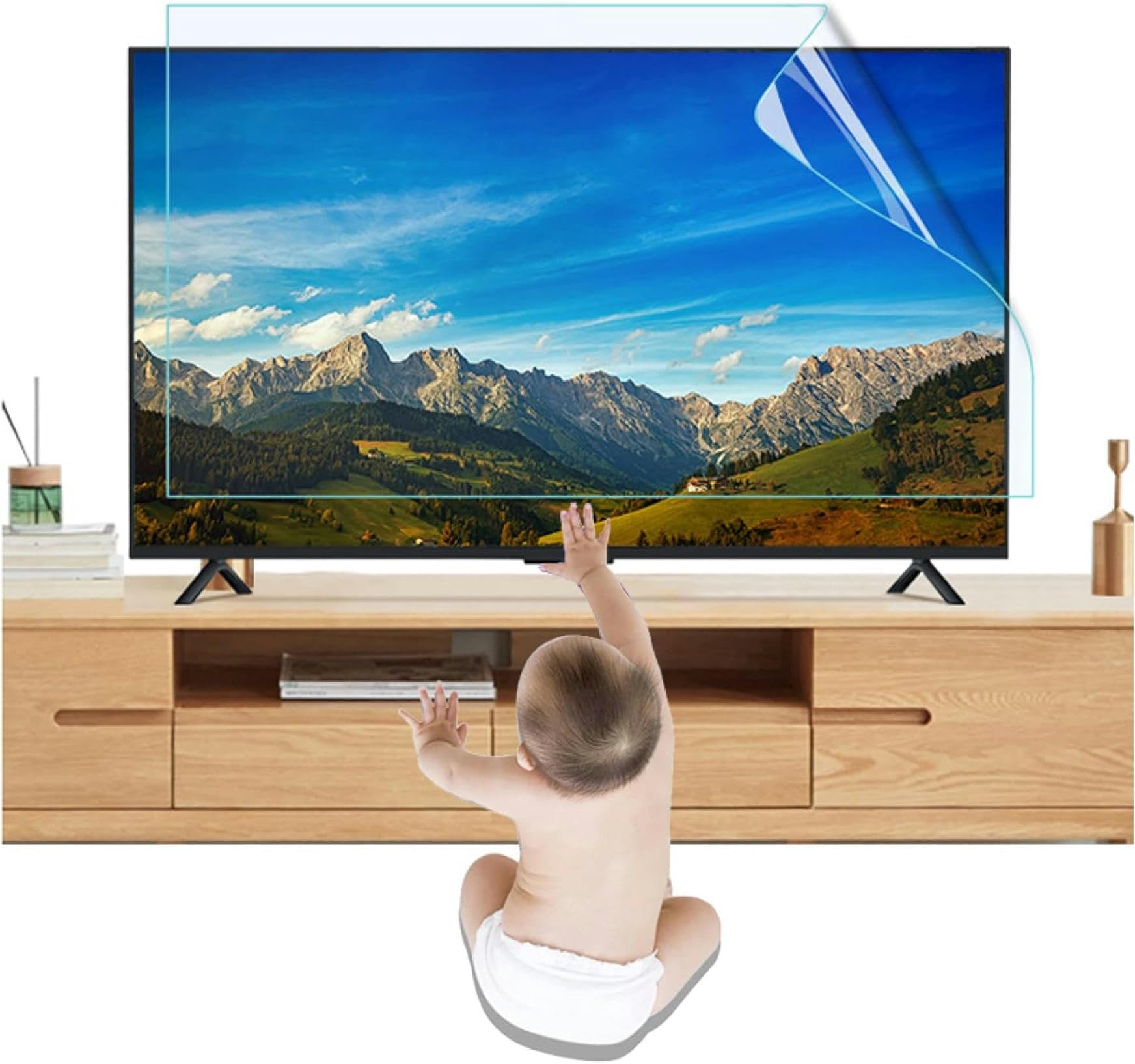 Protectores de pantalla de TV Protector de pantalla de TV anti UV para 32-75 pulgadas, filtro de luz azul/antiarañazos/película esmerilada de pantalla antihuellas para TCL, Samsung, pantalla curva /