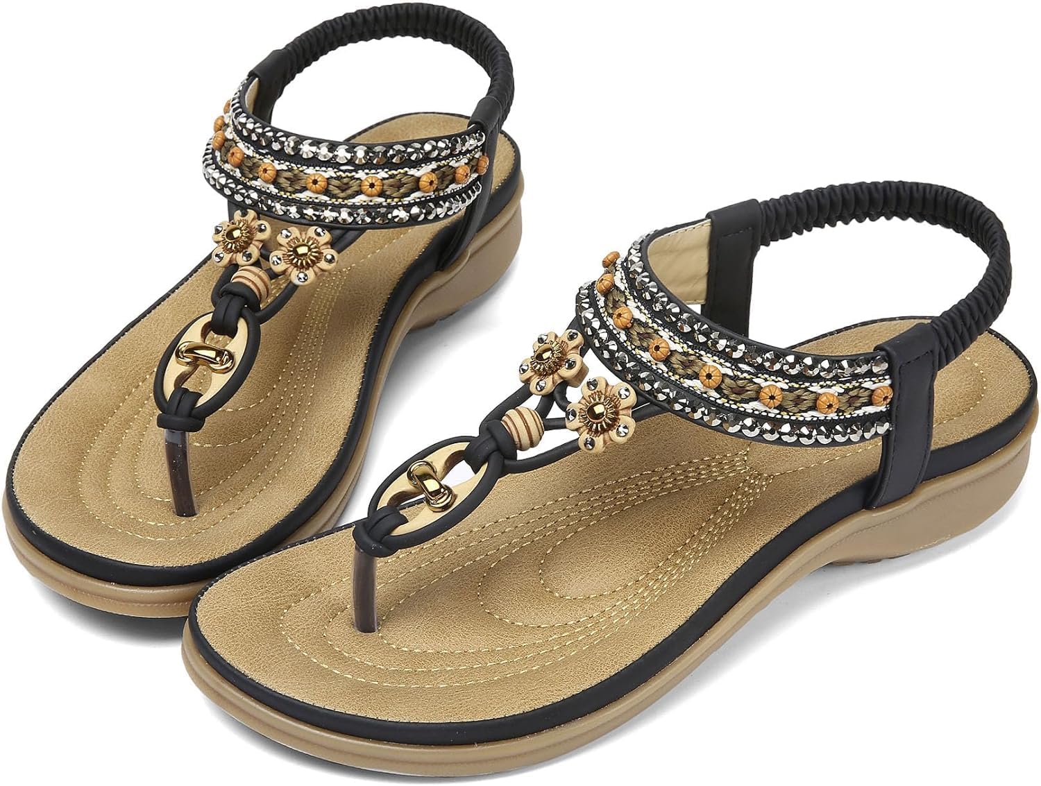 Littleplum Womens Sandals Arch Support Summer Beach Sandals Comfort Walking Shoes Bohemian Flip Flops Sandals for Women - Image 6