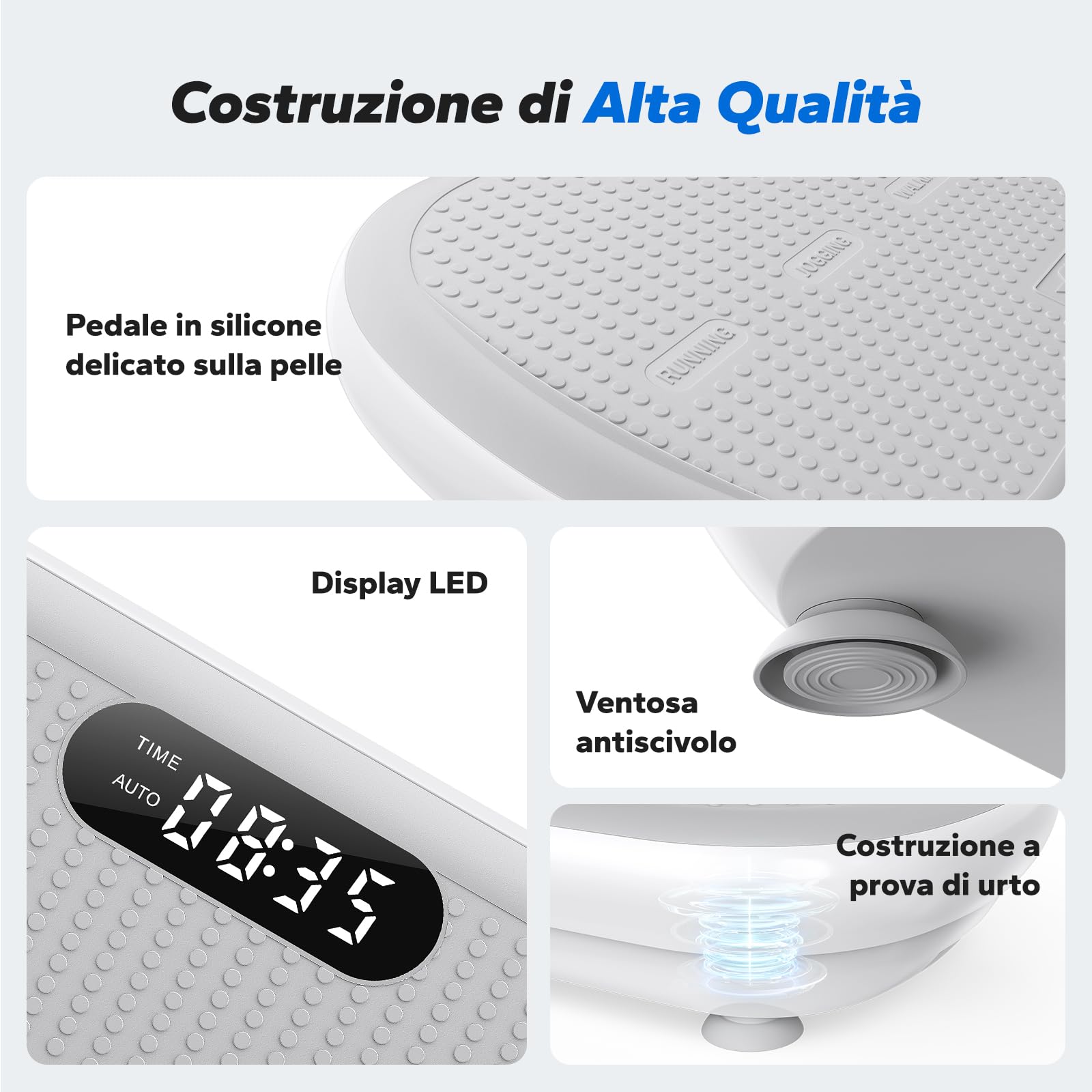 MERACH Pedana Vibrante Dimagrante Potente per L'allenamento e il Modellamento, Ampiezza di 13 mm, Capacità di Peso di 200 kg, Pedale in Silicone, Altoparlante Bluetooth Incorporato