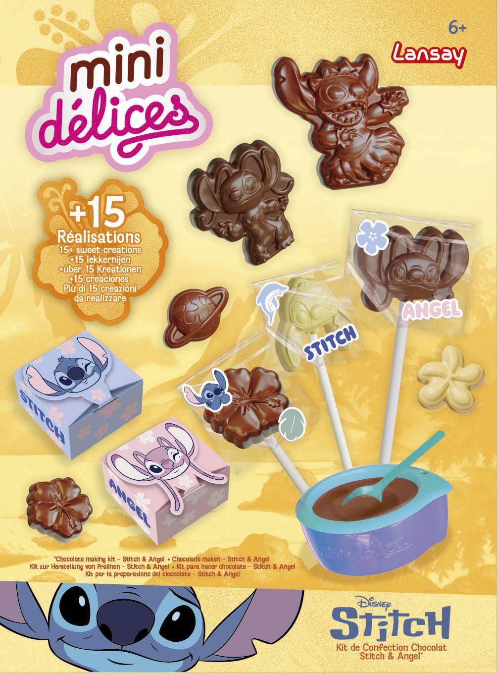 Lansay - Mini Delices - Taller de Chocolate - Stitch & Angel - Kit chocolatería Infantil con moldes y Accesorios - Chocolates con Forma de Stitch - Creación Dulce Desde 6 años — view 2
