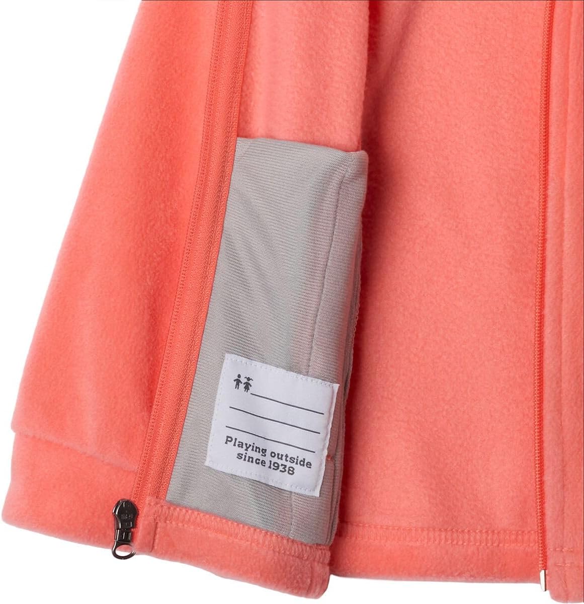 Columbia Youth Girls Toddler Benton Springs Fleece Jacket, Hot Coral, 2T - Image 3