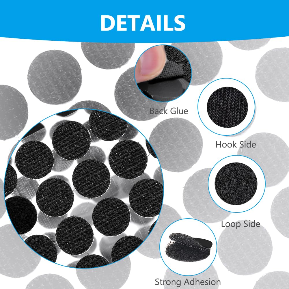 OFFCUP Scratch Autocollant Rond 504 Paires 10mm Noir Double Face Pastille Adhesive Collant Point DIY Artisanat