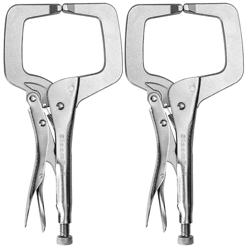 Alicate de Pressão Tipo C de 28 cm em Aço-Liga com Pontas Regulares GleamRad DLQ-11IN, Conjunto com 2 Peças