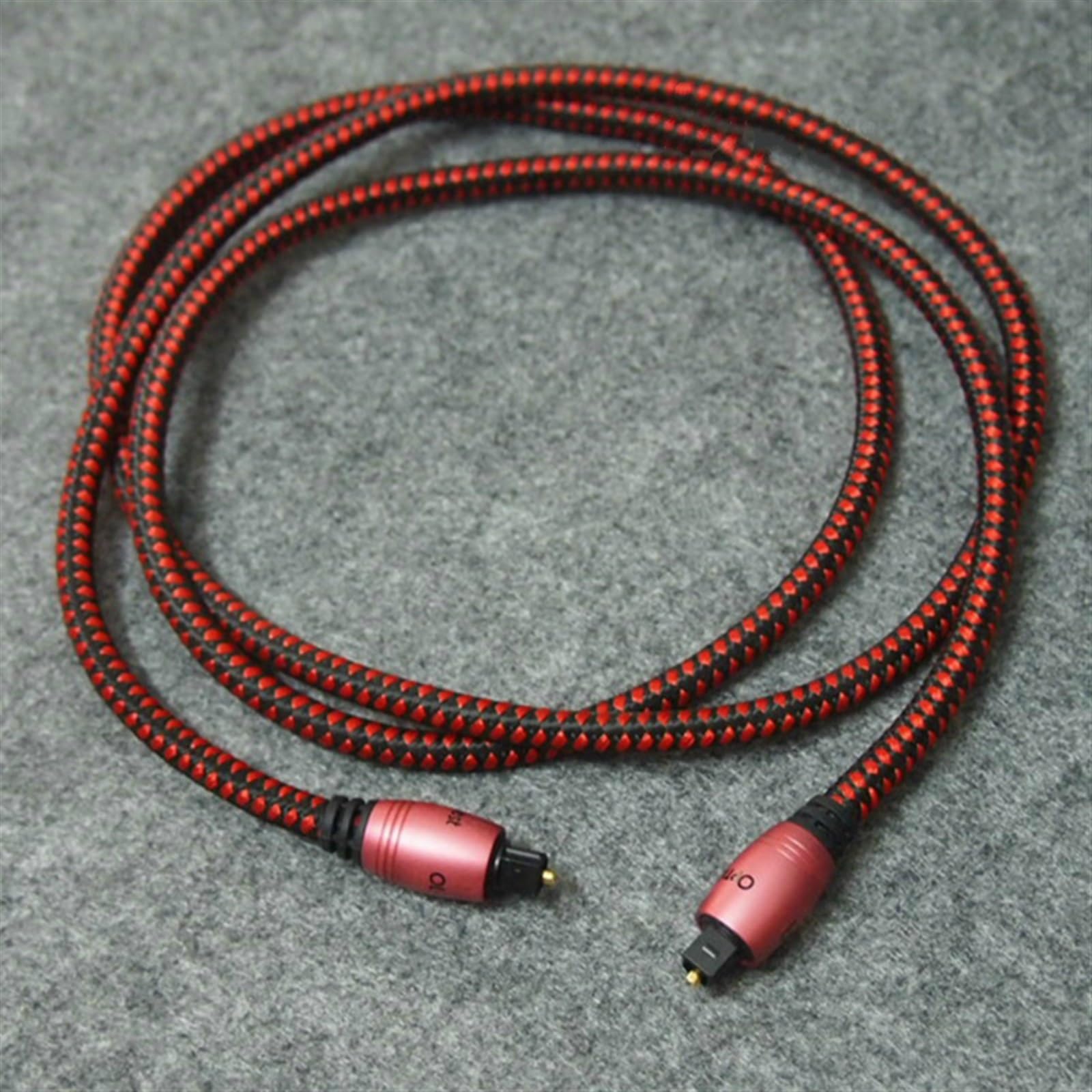 Cable de fibra óptica HiFi Audio Digital Line Audiophile Optilink-3 Toslink HiFi (Color : Red, Size : 1m)