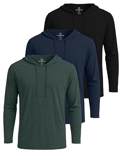 Real Essentials 3 Pack: Men's Cotton Lightweight Casual Pullover Drawstring