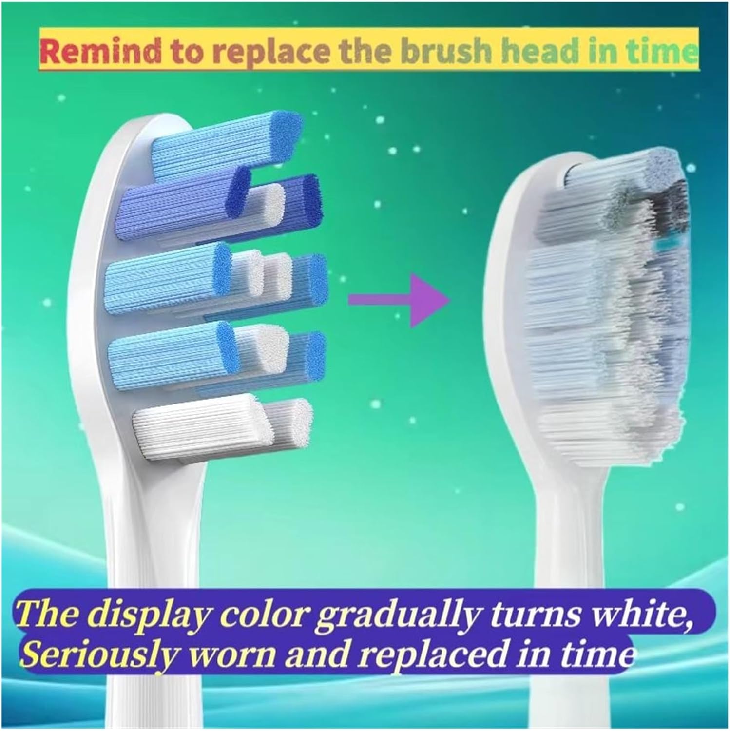Electric Toothbrush Replacement Brush Head. Compatible for Usmile Y1 U1 Y10 P10(8pcs White)