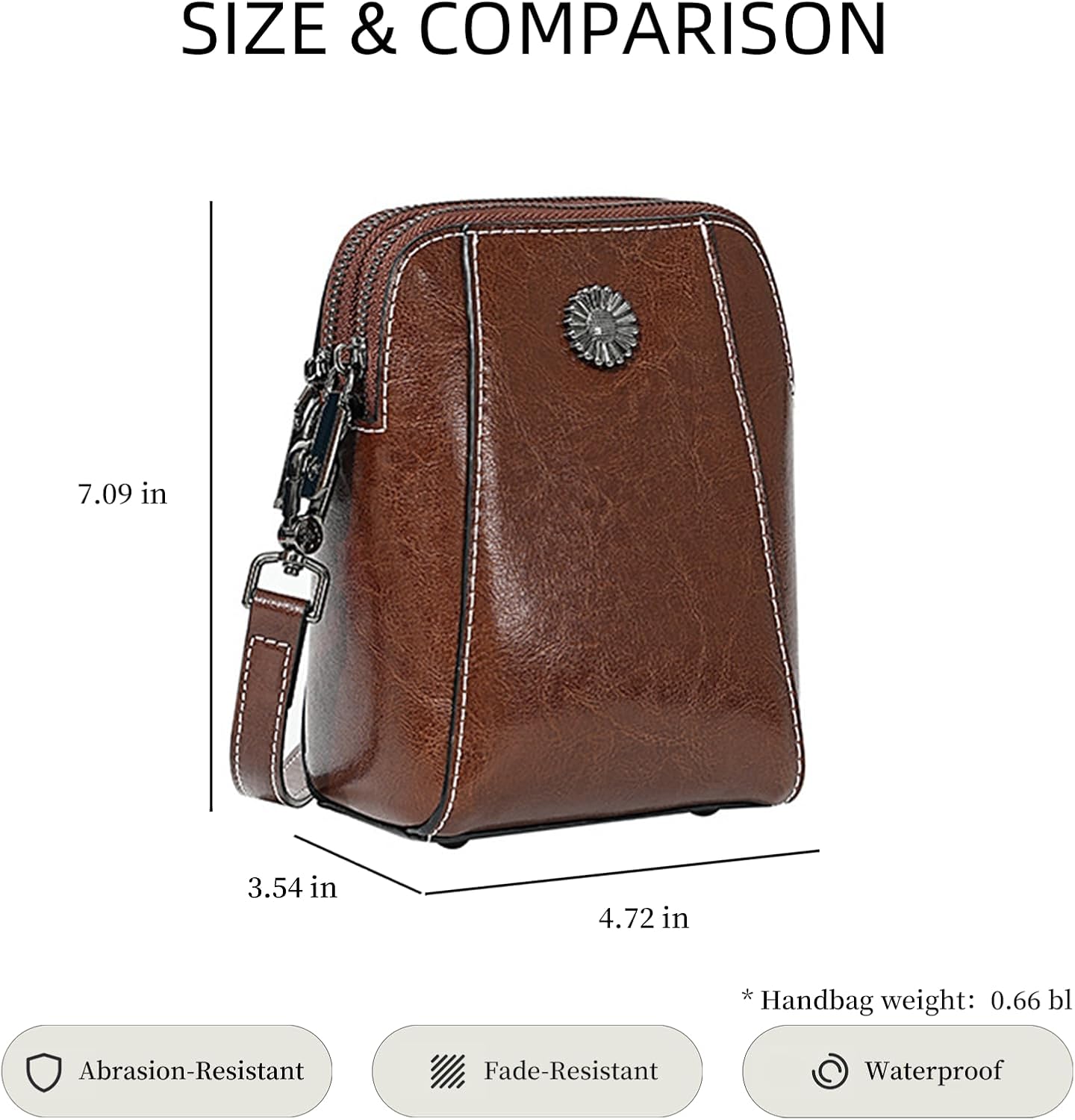 Yohora Women's Handbag Shoulder Purse Genuine Leather Crossbody Satchel Small Cell Phone Wallet