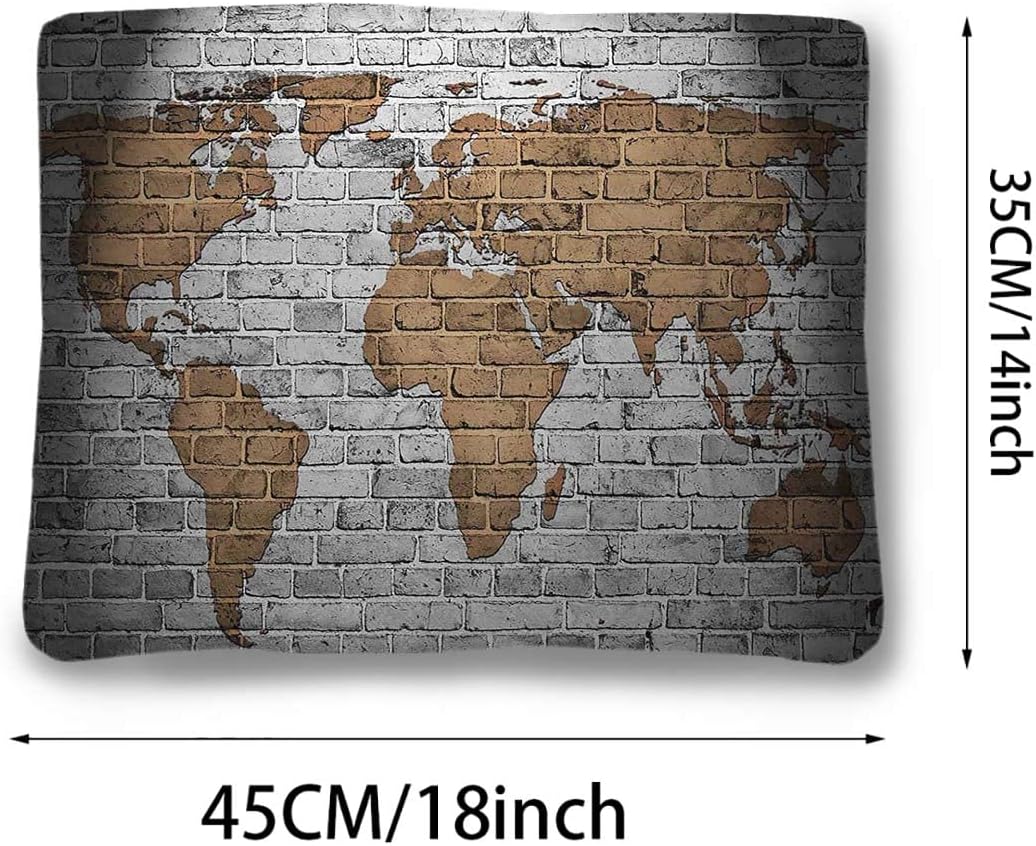 review Pale Grey Pale Brown Thermal Pet Mat Bed Liner World Map on Old Brick Wall Self-Warming Cat Bed Super Soft Dog Bed Crate Bed Blanket Wanderlust 14