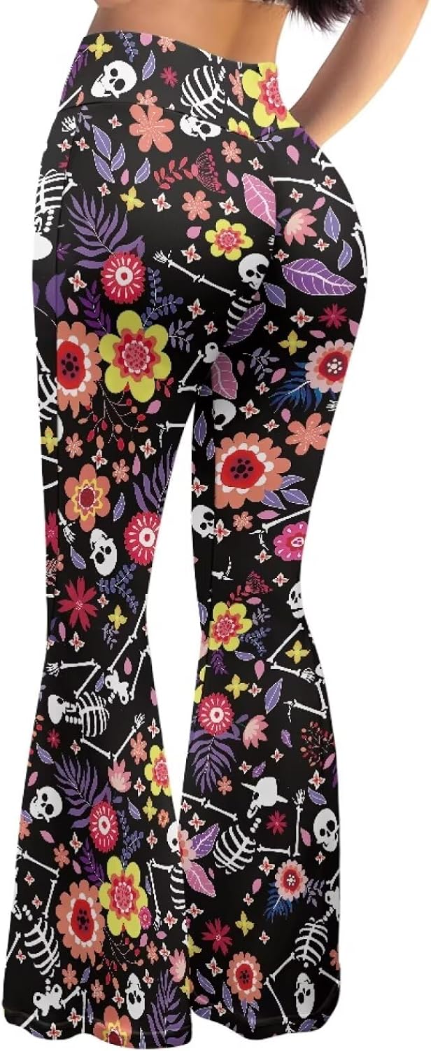 Women's High Waist Flare Workout Yoga Pants Soft Buttery Tummy Control Leggings for Yoga Stretch Pants,S-2XL