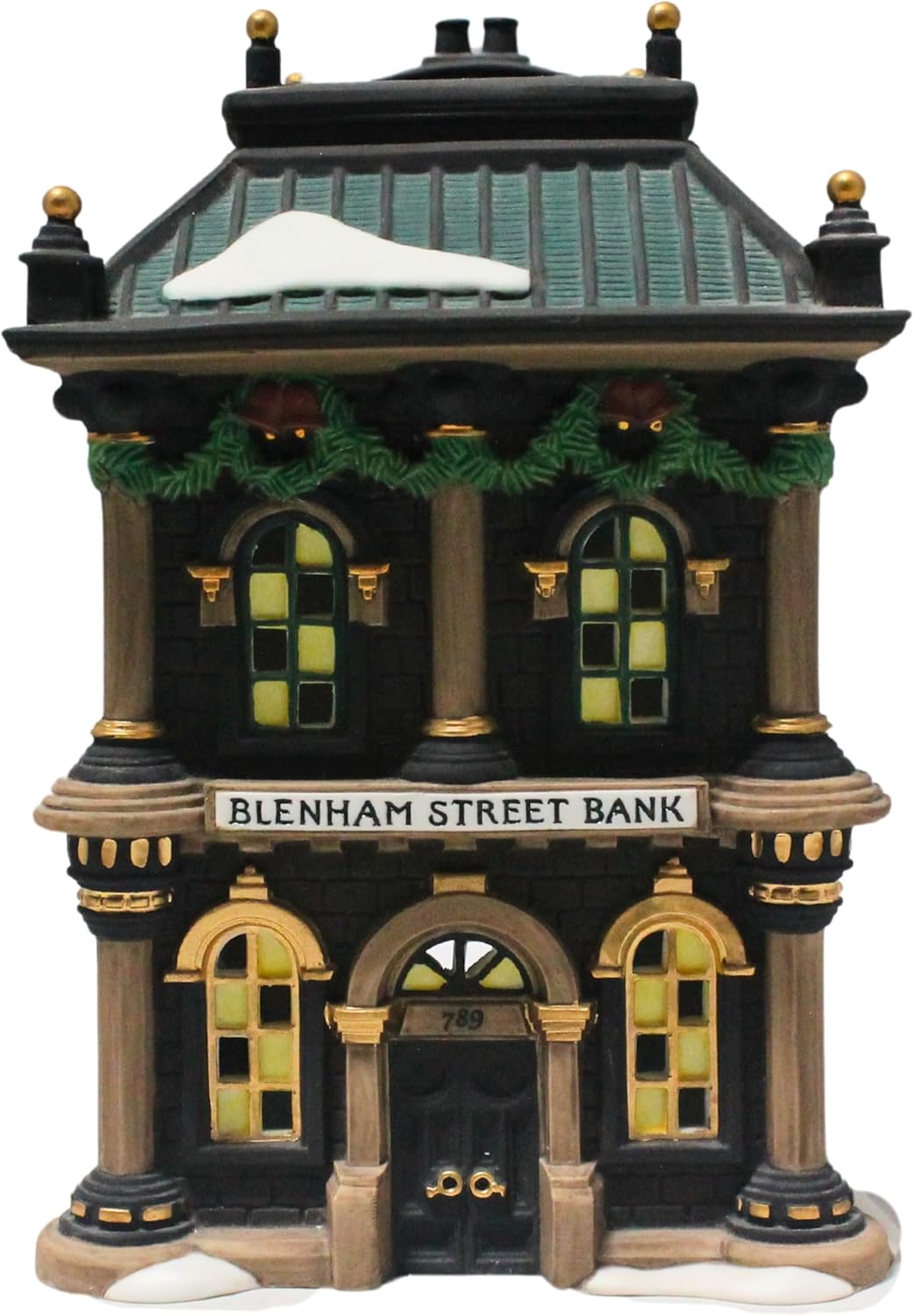 Dept.56 Blenham Street Bank Black Metal Tabletop Christmas Sculpture