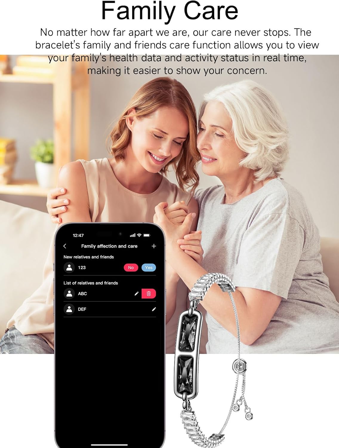 Smart Bracelet for Women Fitness Tracker Ladies Slim Thin Health Wristband Dress Diamond Dainty Activity Tracker Heart Rate Sleep Monitor Step Counter Calories Pedometer, No Subscription Fee