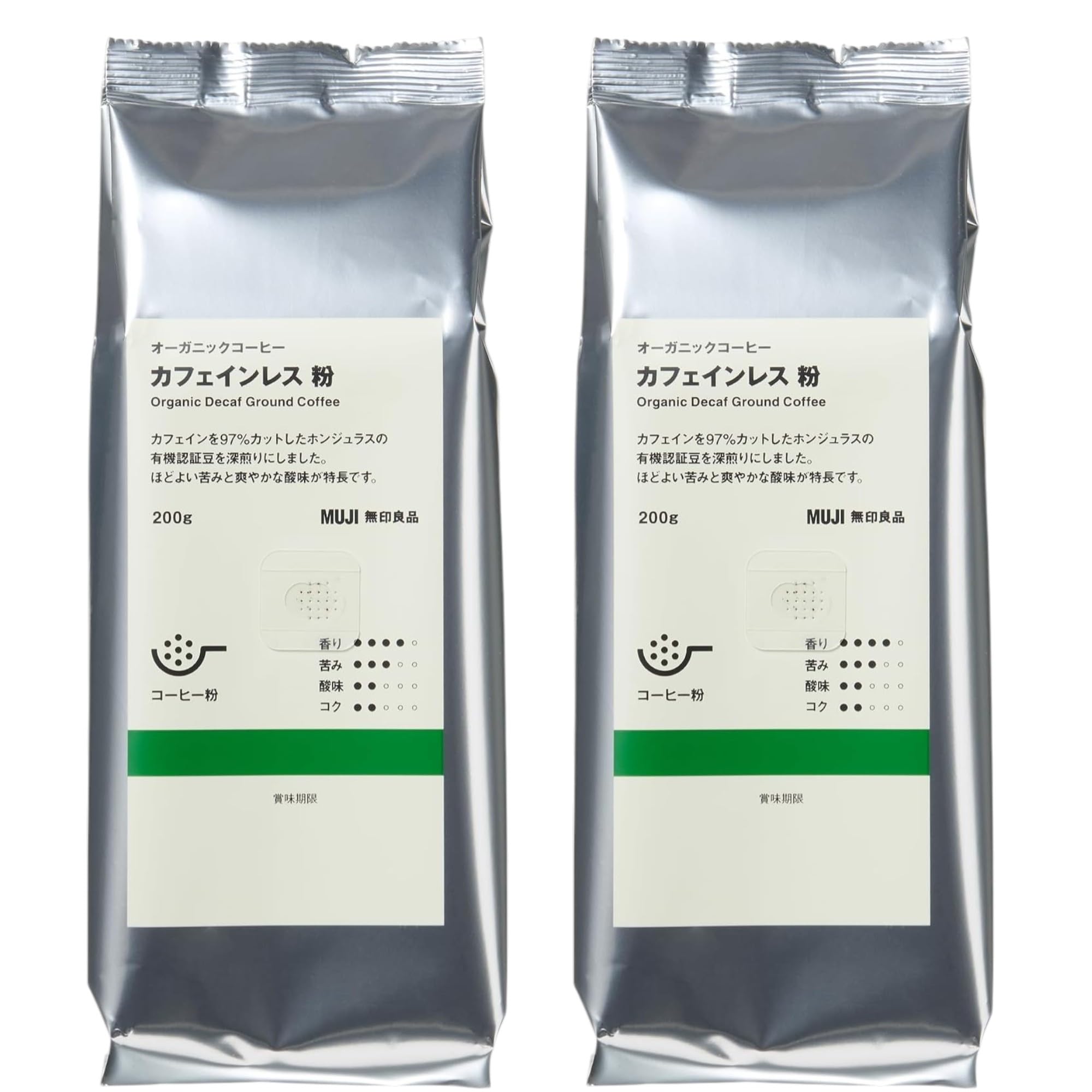Amazon | 無 印 良 品 オーガニックコーヒー 粉 カフェインレス 200g 2