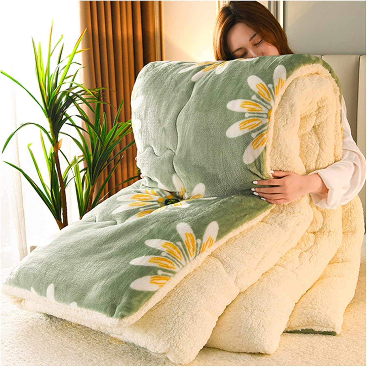 YRRA Comforter Fluffy Duvet Insert Thicken Comforter