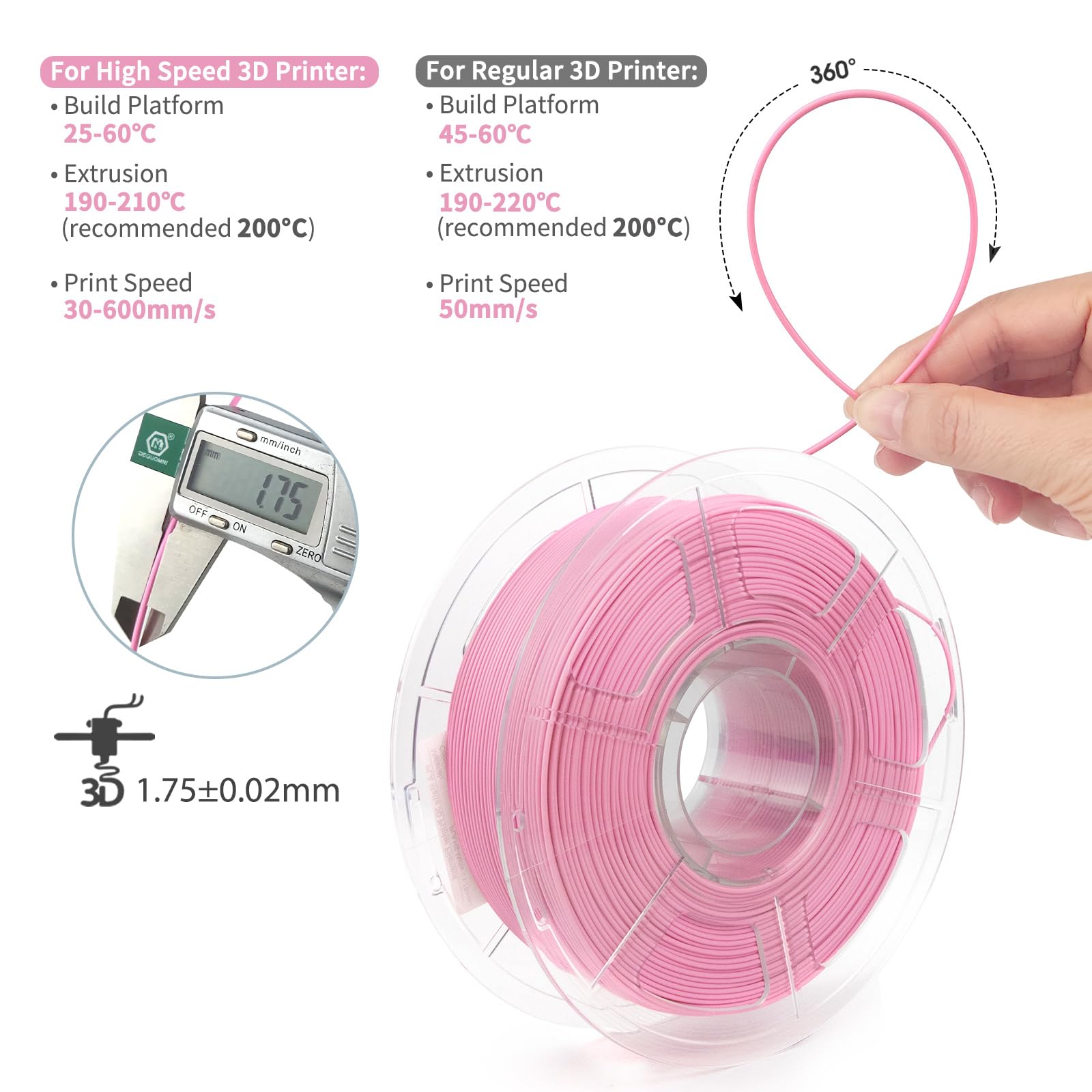 iSANMATE Pink PLA 3D Filament - Fast Printing! -2 iSANMATE Pink PLA 3D Filament - Fast Printing! -2