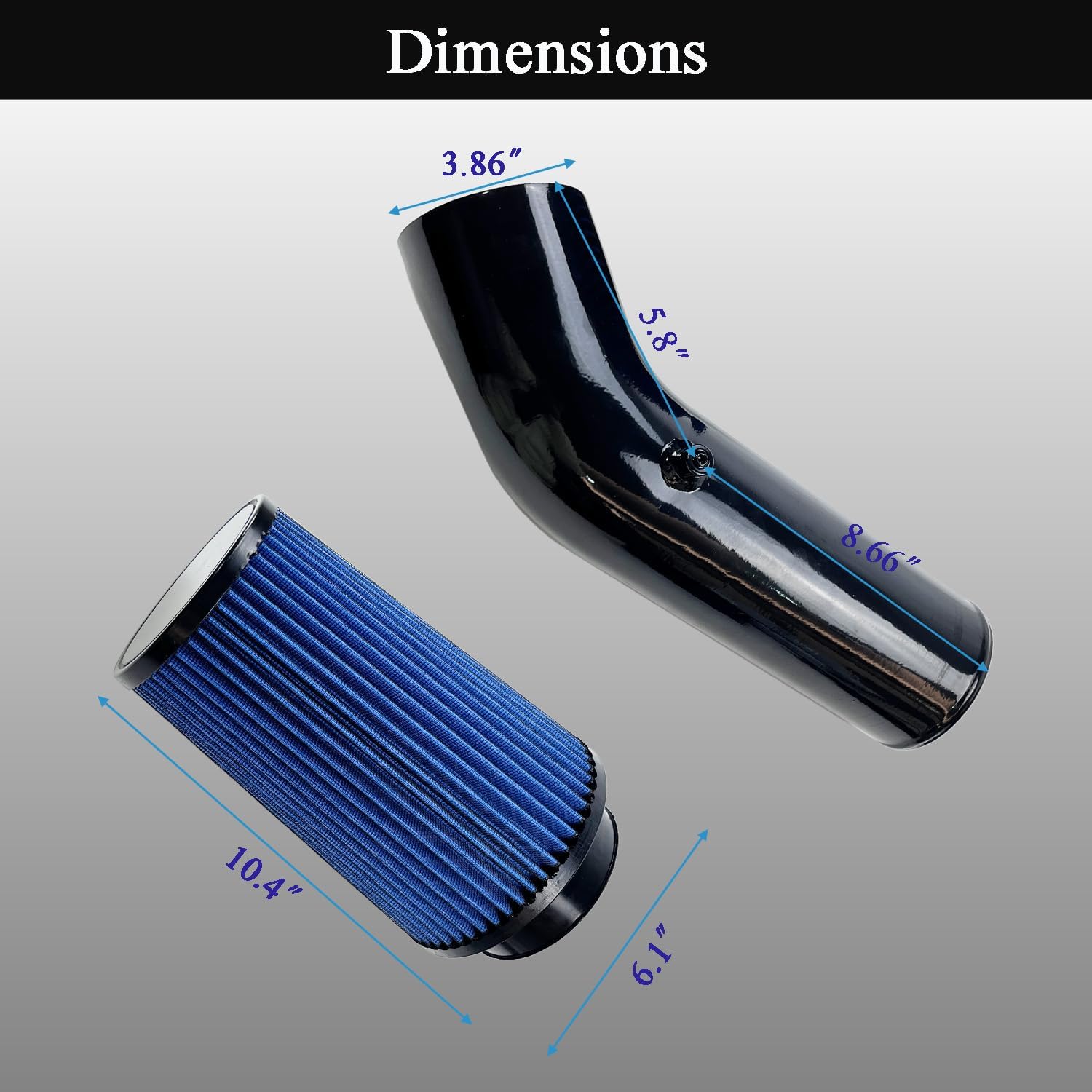 Cold Air Intake 7.3 Diesel Kit Air Intake Pipe With Oiled Filter Compatible With Ford F250 F350 F450 Super Duty 7.3L Powerstroke Diesel (1999.5-2000 2001 2002 2003)