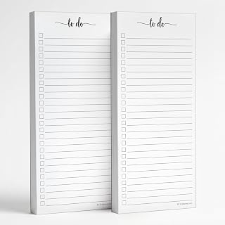 321Done To Do List Notepad, 2-Pack 50 Sheets Each, 3.7x8.5 College Ruled Pad, 70lb Matte Paper, Note Pad for Shopping List, Checklist To-Dos Tasks Planning for Home Office, Made in USA