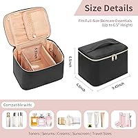 Vista 4 de OCHEAL Bolsa de maquillaje de viaje, bolsas de cosméticos para mujer, organizador de estuche de maquillaje de gran capacidad, bolsa de artículos