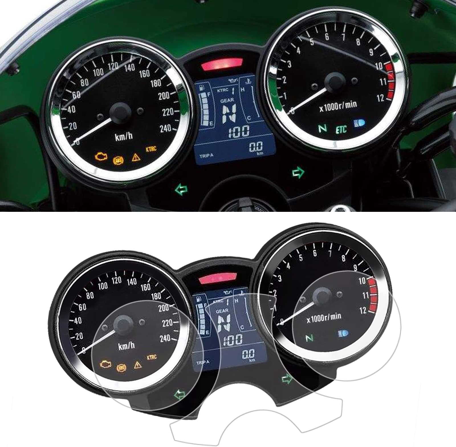 Worldmotop Screen Protector Instrument Film Motorcycle Scratch Cluster Dashboard Protection Replacement for Kawasaki Z900RS Z900 RS Z 900 RS 2018 2019