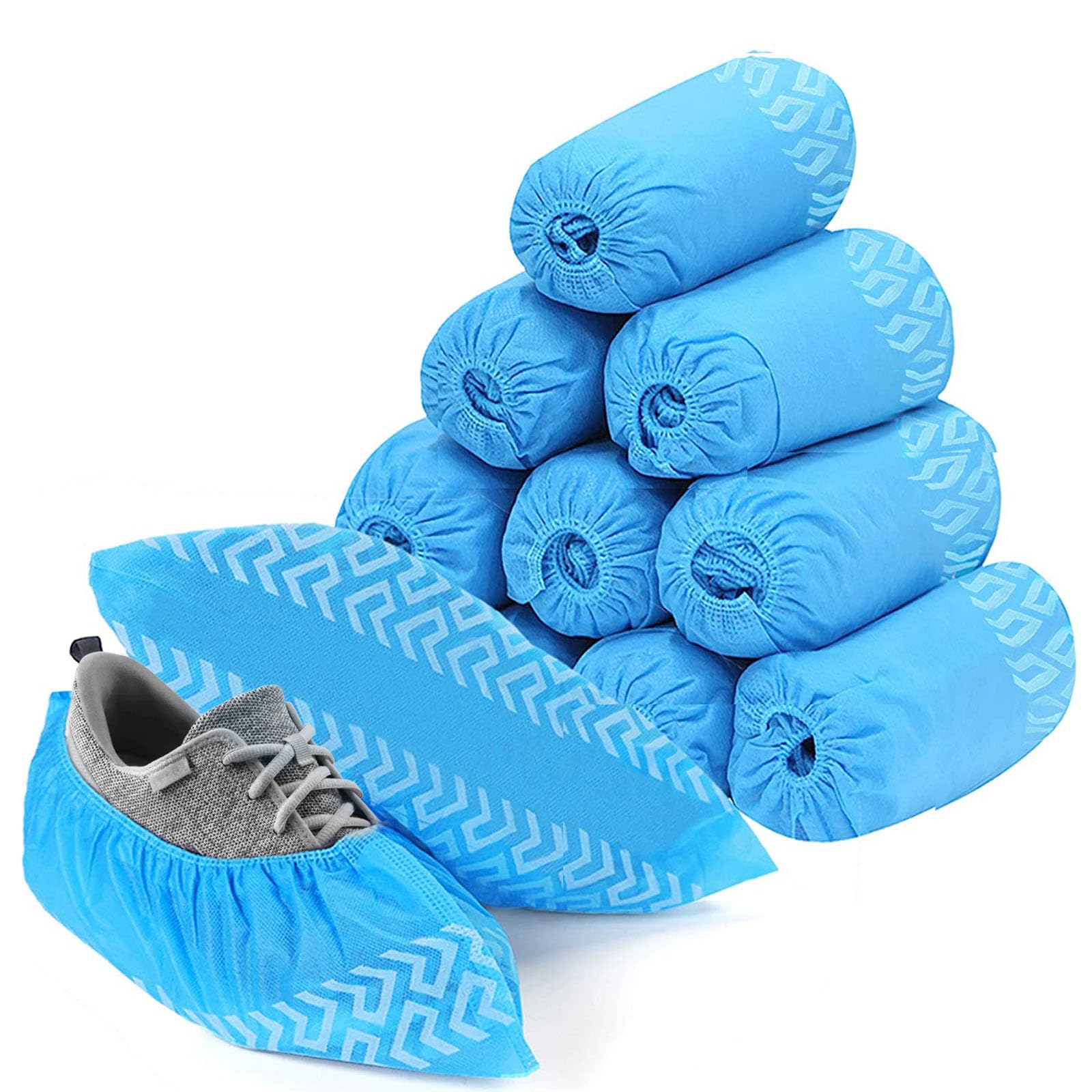 100 Pack Disposable Boot & Shoe Covers Non-Slip, Durable, Indoor Protect Your Home, Floors and Shoes (50 Pairs)