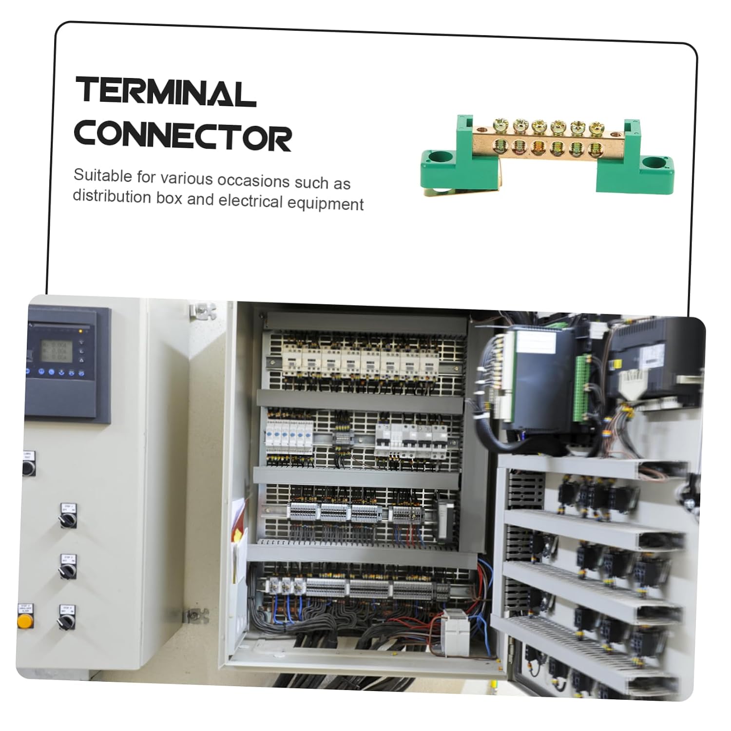 2Pcs Ground Bar Kit with Terminals Electrical Grounding Bars for Power Distribution and Equipment Connections for Distribution Cabinets and Electrical