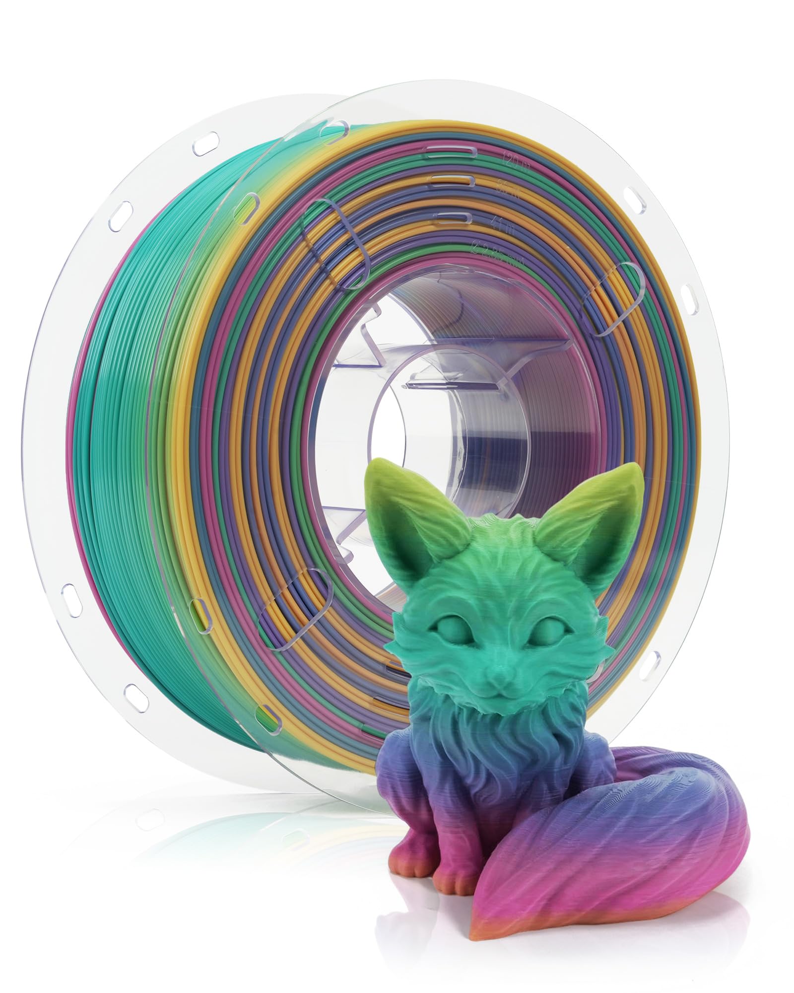 Szybka filament PLA, 1,75 mm, do szybkiej drukarki 3D PLA, do maks. 500 mm, super zmieniający kolor filament tęczowy, wysoka płynność, dokładność wymiarowa ± 0,02