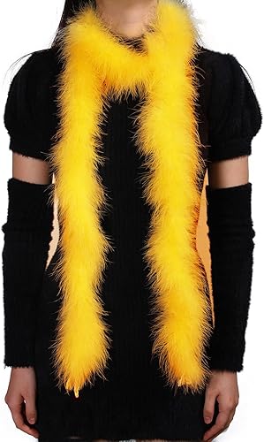 iHUFeather Boa de plumas de marabú de 2 yardas 078oz 25 colores boas de plumas de pavo naturales esponjosas para manualidades boda fiesta de baile