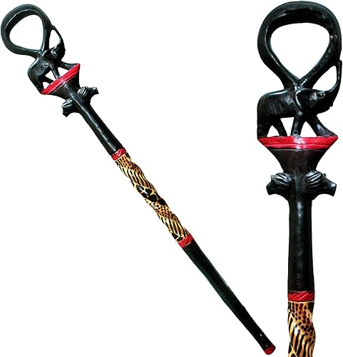 Bastón decorativo de madera africana (hecho a mano en Kenia)