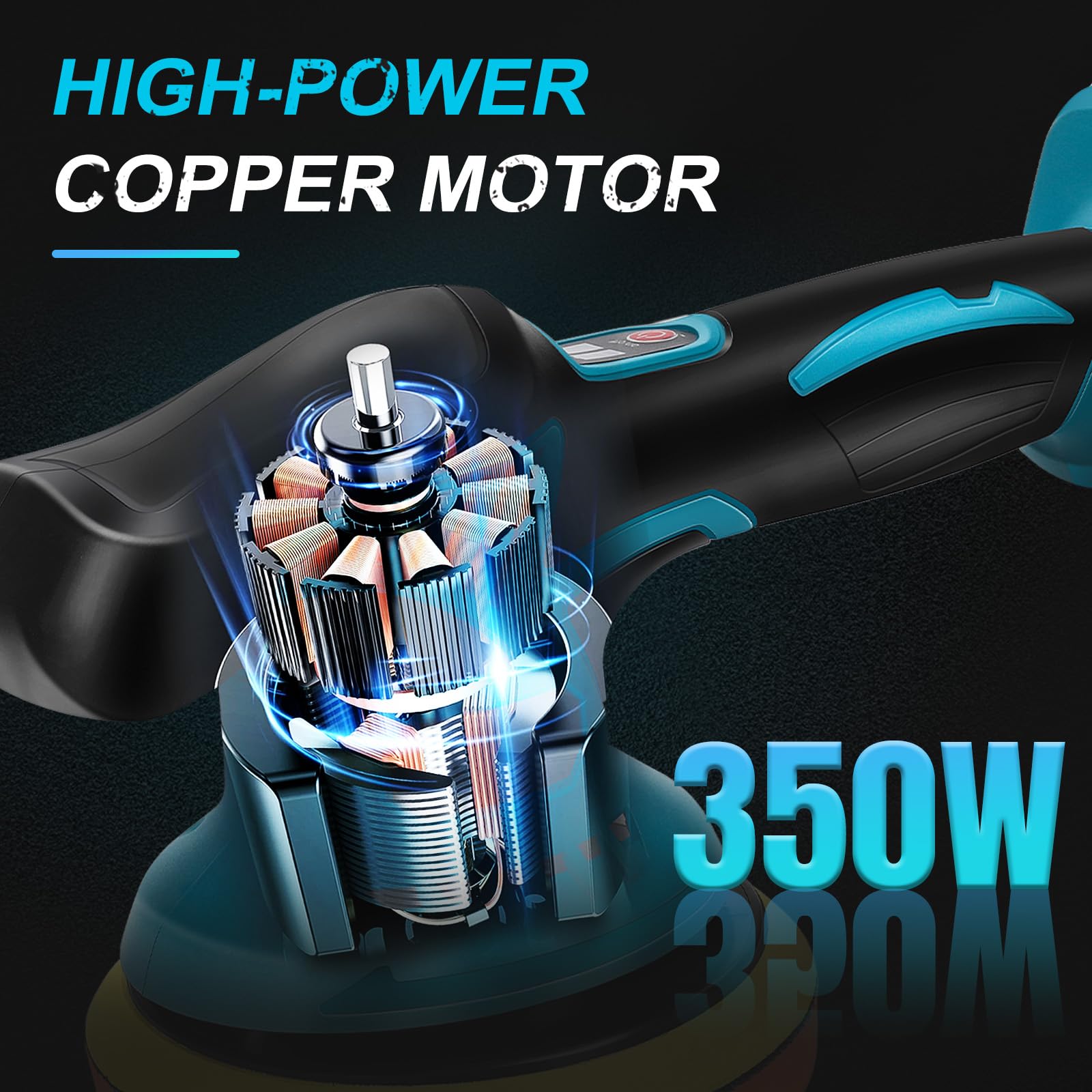 Polijstmachine voor batterijen, 21 V, excentrische polijstmachine, compatibel met Makita 18V-21V batterijen, 2800-7600 tpm, 8 variabele snelheden, accu-wasmachine, auto-polijstmachine, 150 mm Polijstmachine voor batterijen, 21 V, excentrische polijstmachine, compatibel met Makita 18V-21V batterijen, 2800-7600 tpm, 8 variabele snelheden, accu-wasmachine, auto-polijstmachine, 150 mm