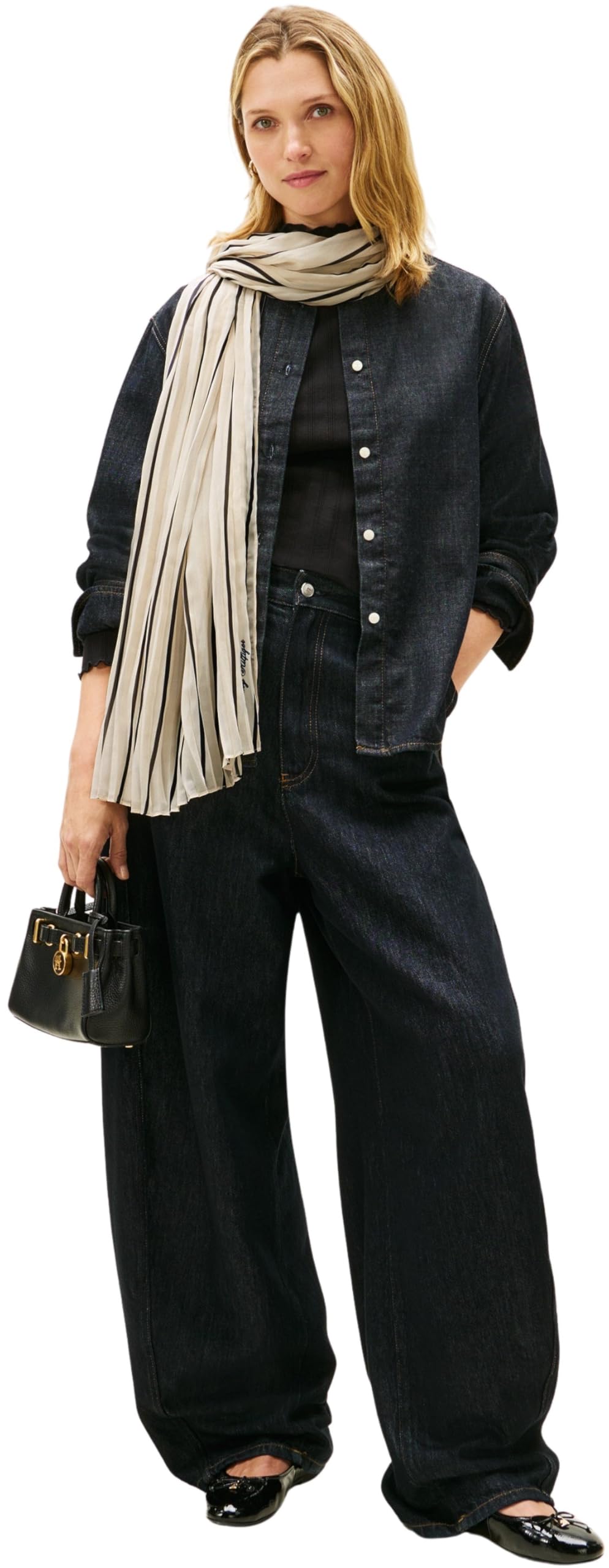 Tommy Hilfiger Tommy Script Chiffon Scarf Aw0aw18049 Bufanda ligera Mujer (Pack de 1)