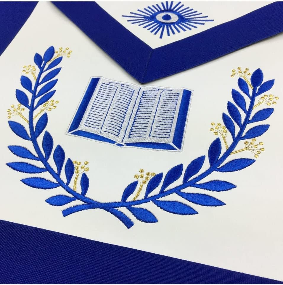 BRICKS MASONS Masonic Blue Lodge Officers Aprons with Wreath - Set of 12 Aprons