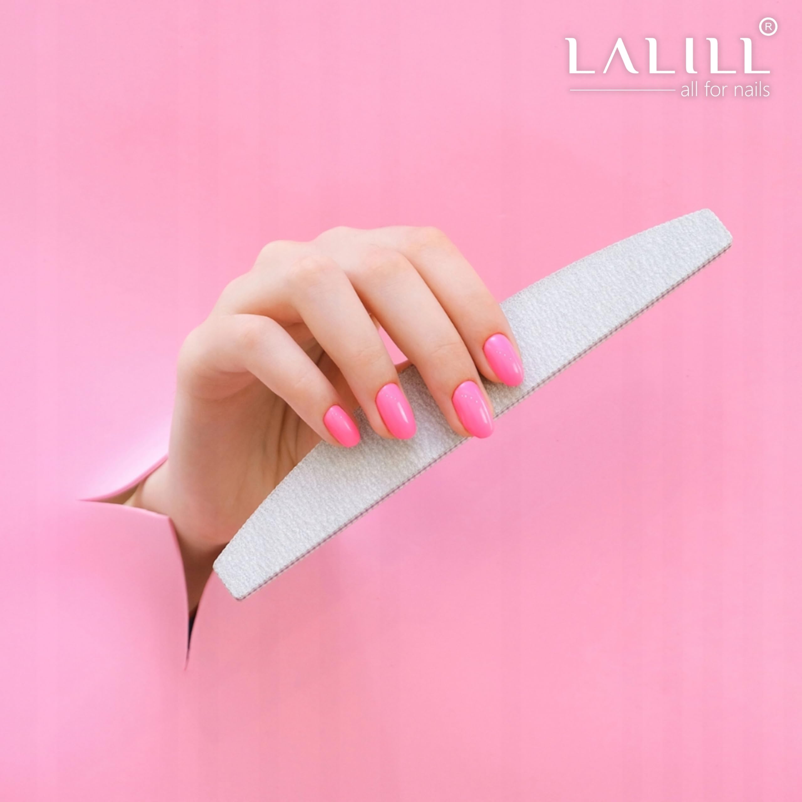 LALILL Lima per Unghie 50 Pz. 100/180 Grit, Mezza Luna Zebra - Lime per Unghie in Gel - Modellazione di Unghie Ibride, Acriliche, Gel Polish - Bifacciale, Monouso - Buffer, Block, Professionale