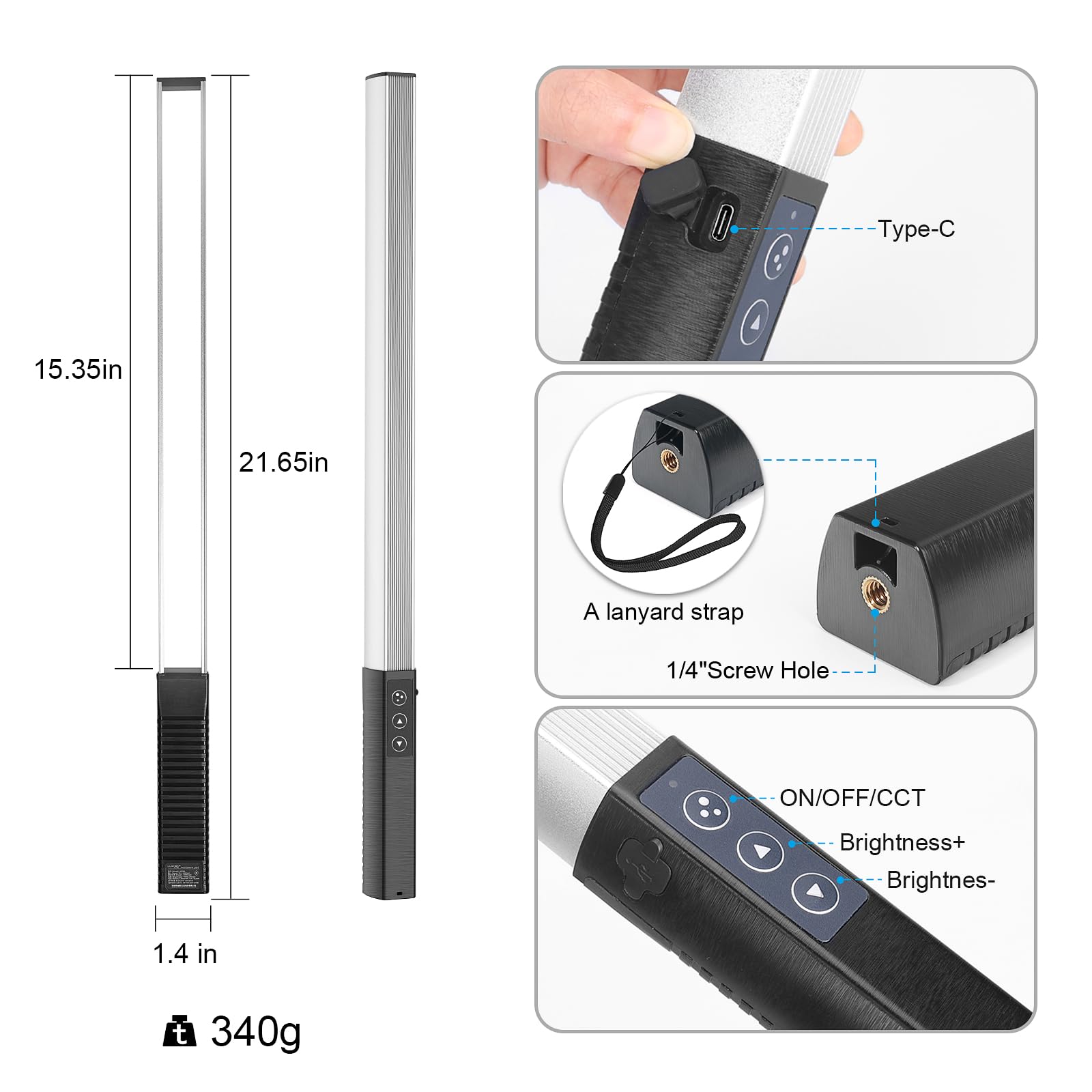 Amazon | LUXCEO RGB LED写真照明 ポータブルワンド 手持ちLEDビデオ