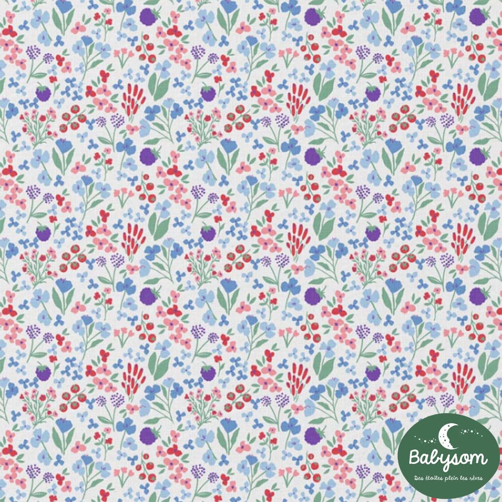 Babysom Schwangerschaftskissen, mitwachsend, 2 Bezüge (Baumwolle, blaue Blume & Minky weich) + Babynestdecke – doppelter Komfort Sommer/Winter – Öko-Tex zertifiziert – XXL 170 cm
