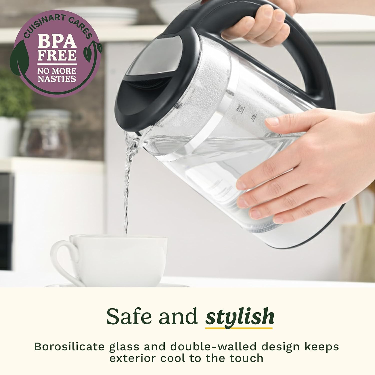 1.7L Illuminating BPA free Glass Kettle, Multi Temprature Control 1.7… thumbnail 6
