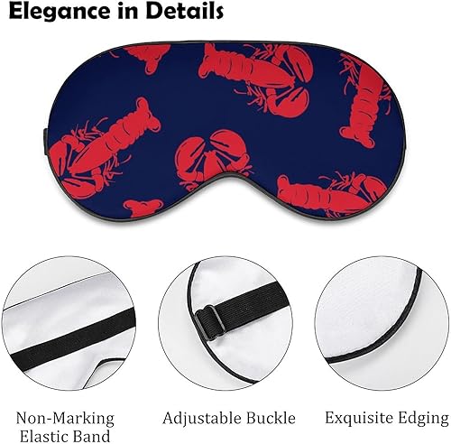 Miniatura 3 de Máscaras de ojos suaves de langosta roja con correa ajustable, ligeras y cómodas para dormir