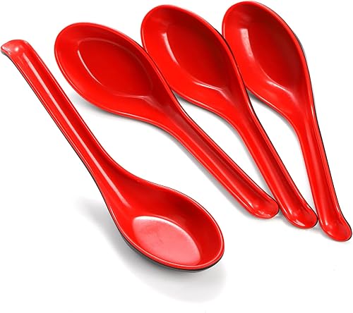 Miniatura 8 de Paquete de 8 cuencos de sopa de fideos de melamina, 32 onzas de tazones de ramen japonés grandes con cuchara, cuencos de cereales de sopa de miso