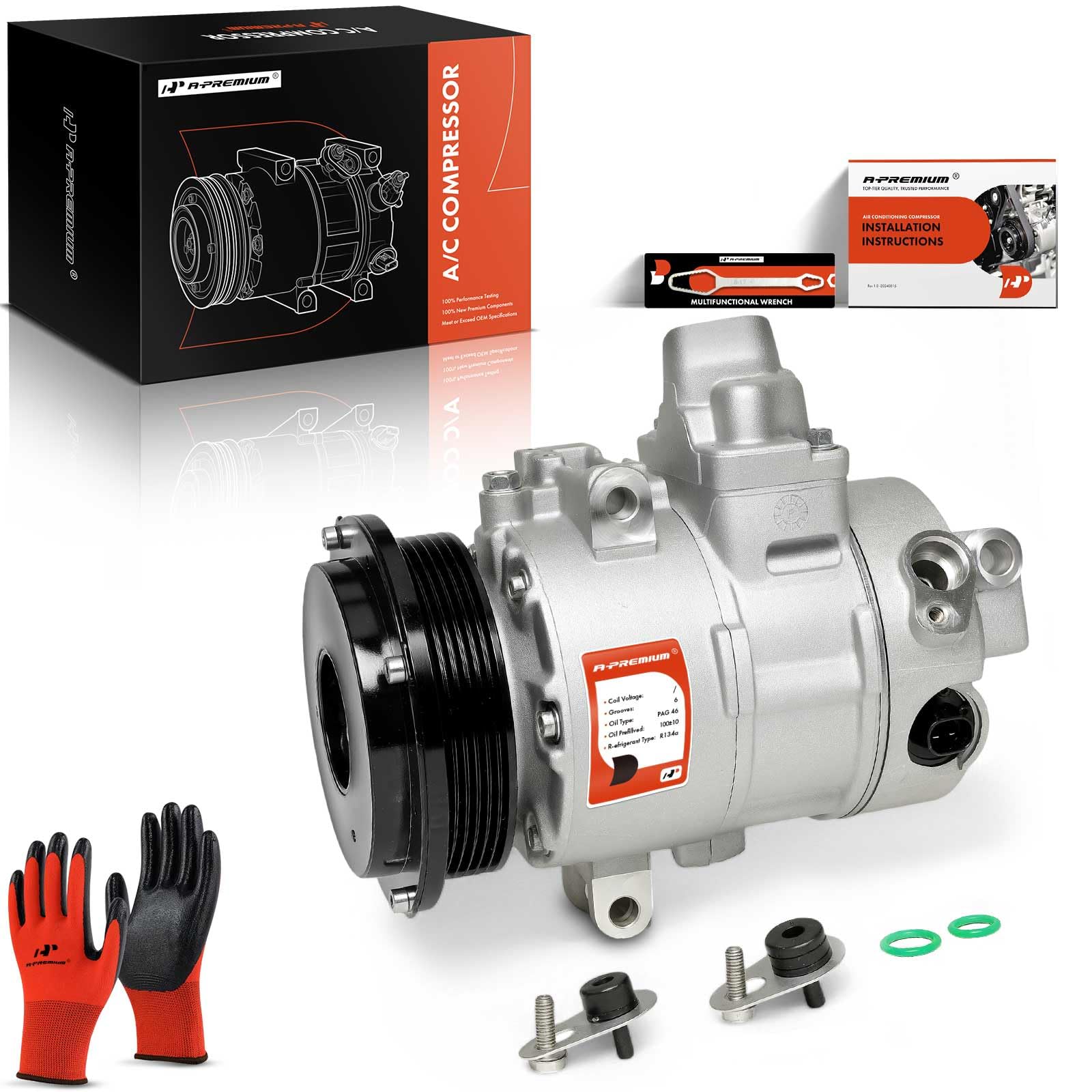 A-Premium Air Conditioner AC Compressor with Clutch Compatible with Lexus LS430 4.3L 2004-2006