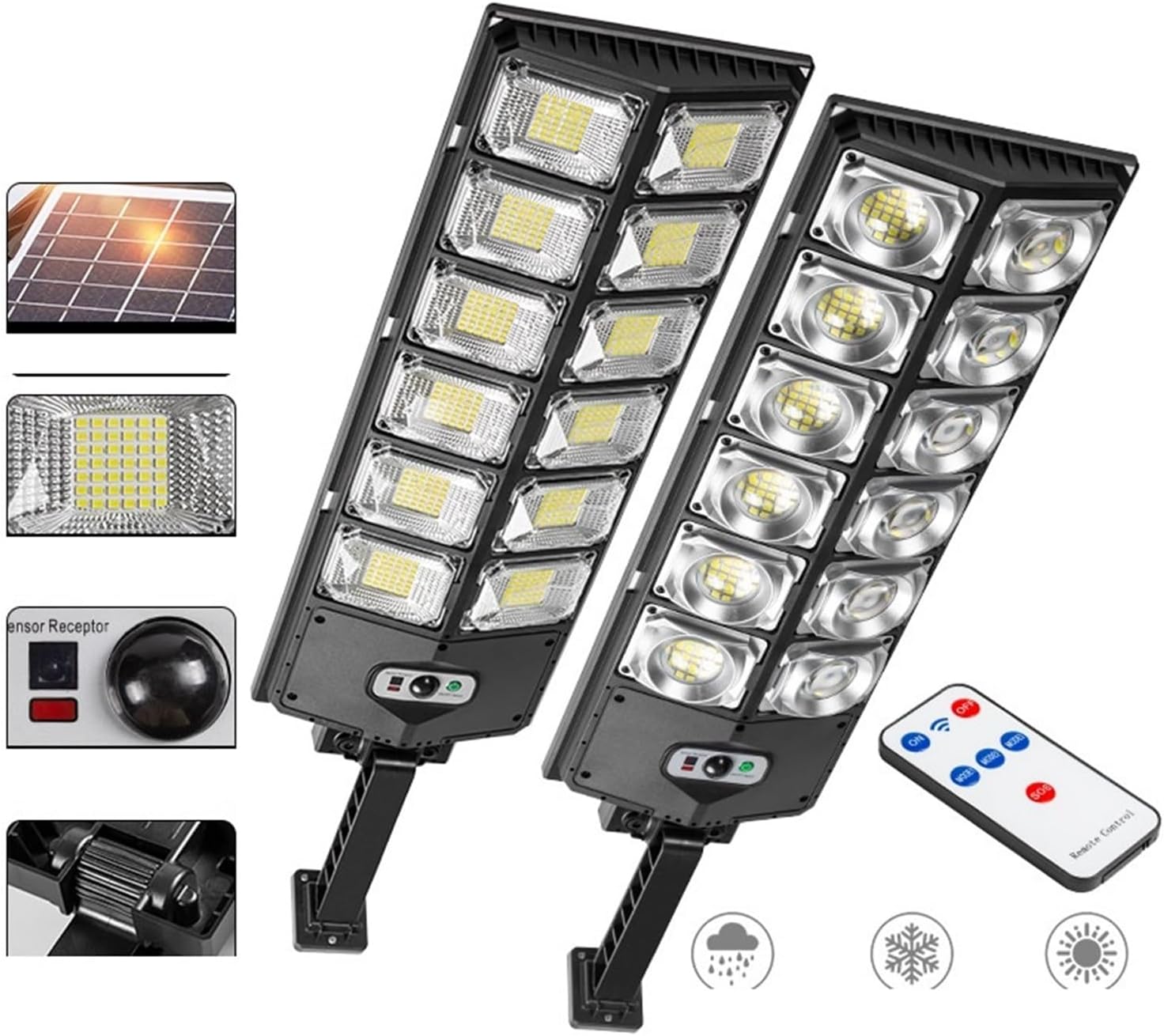 LIAMOS Solar LED Street Lamp with remote control and features