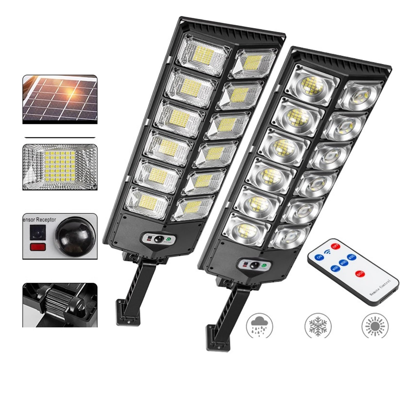 Silne światło LED Mała lampa uliczna Dwurzędowa lampa uliczna 504LED Solarna lampa ogrodowa Indukcyjna lampa uliczna Oświetlenie zewnętrzne,Wysoka Jasność(W789A-2)