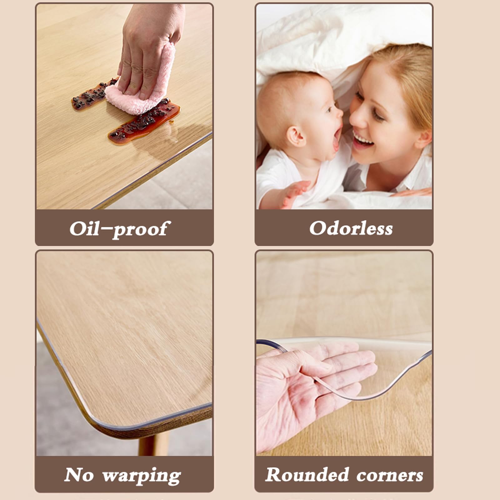 Sottomano da Scrivania Trasparente in PVC,Spessore 2 mm,Tovaglietta Trasparente Multifunzionale,Blocco da scrivania Trasparente,Facile da Pulire,per Home Office e Studi