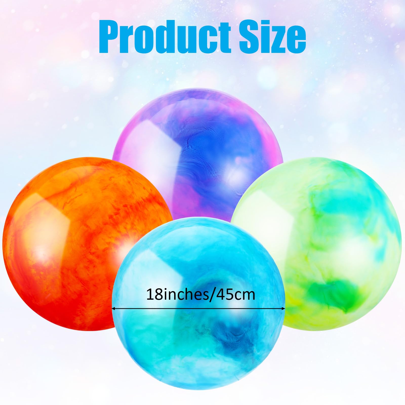 WY LIGHTING LEVEL 5 PCS Inflatable Playground Balls 18 Inch Kickball Dodge Ball Fun Bouncy Balls Bouncing Sensory Playballs with Hand Air Pump for Play Park Backyard Party Games Indoor & Outdoor
