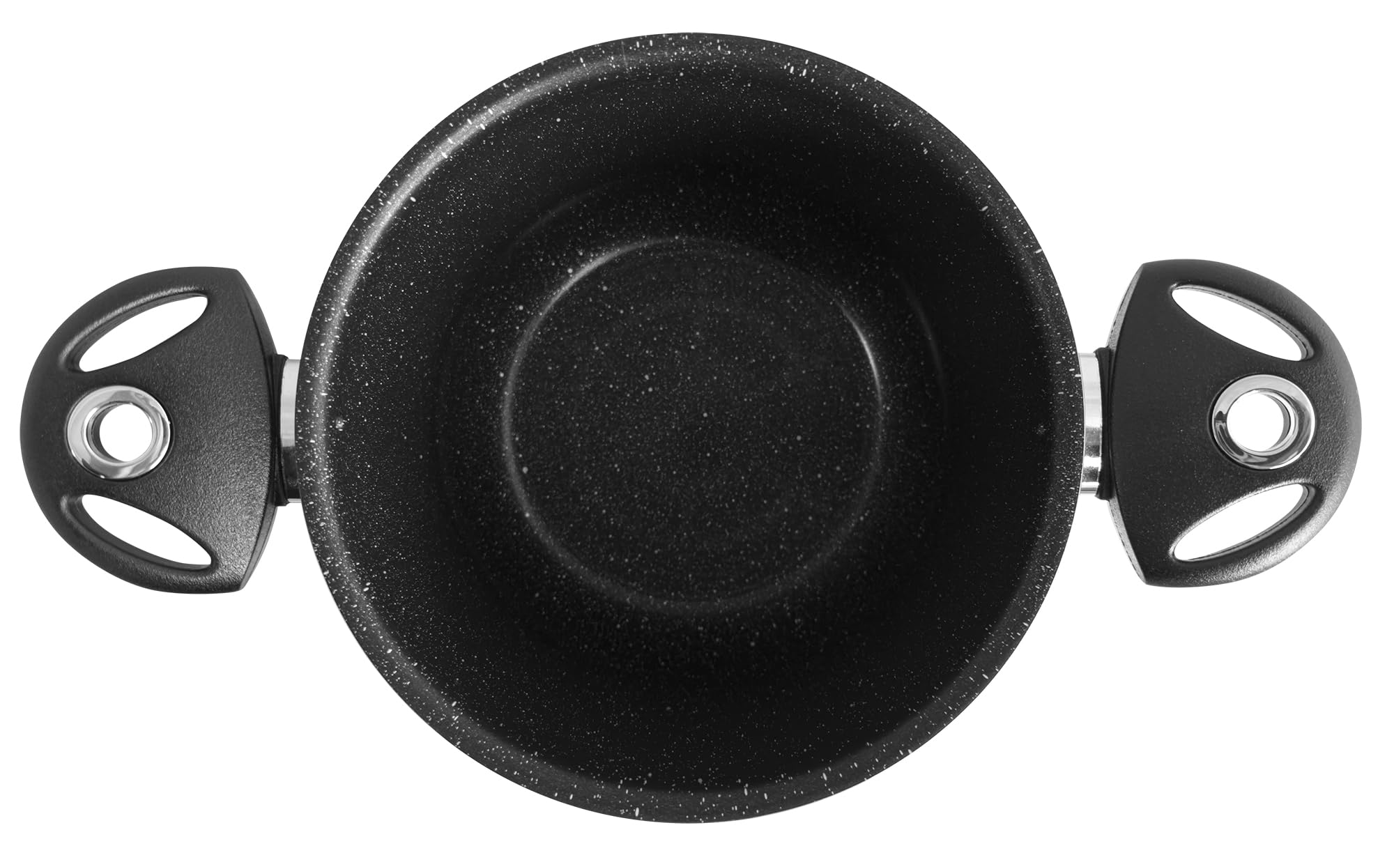 Pensofal Pentola PastaSì Single BioStone con coperchio colapasta 2 manici rivestimento effetto Pietra in alluminio antiaderente da induzione diametro 18 cm 3 litri