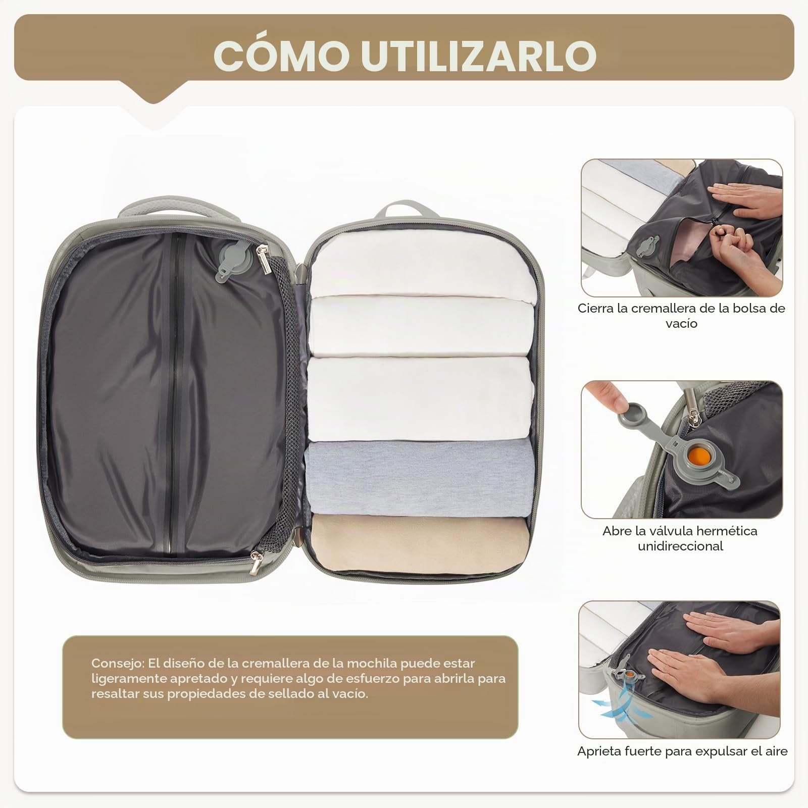 SZLX Mochila al Vacio con Bomba Mochilas Viaje Cabina Avion 40x30x20 Ryanair Vueling Wizzair Equipaje de Mano 40x20x25 Bolsas de Viaje Mujer Maletas 45x36x20 Easyjet Mochila Portátil con USB Hombre