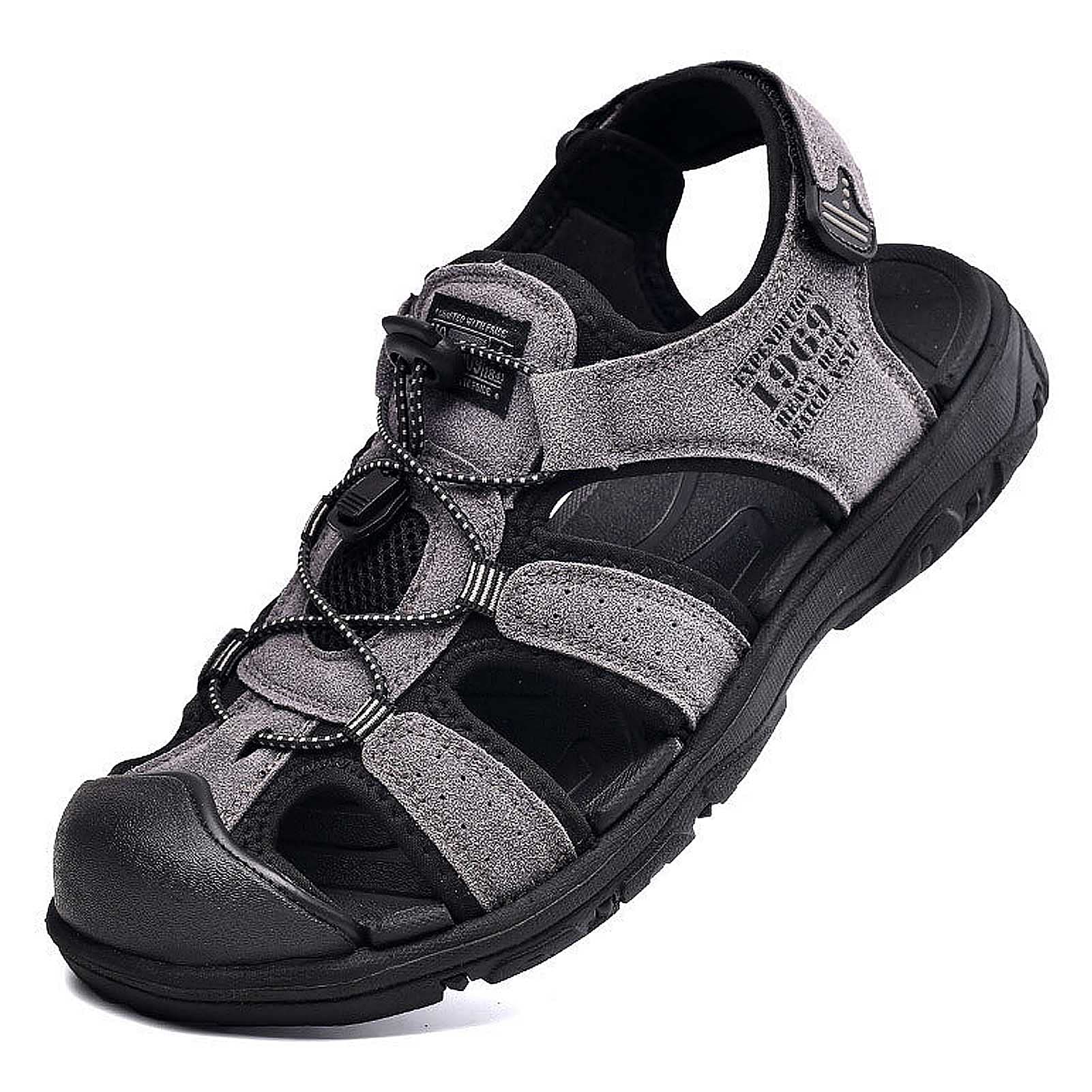 Chaussures de marche respirantes en cuir charbon de bois